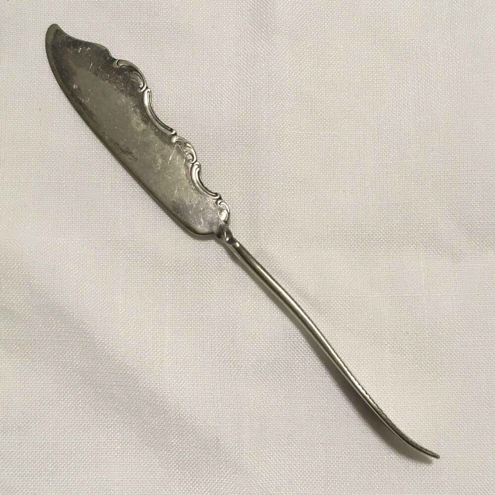 Vintage Master Butter Knife Rogers Bros Ornate Bead Handle Silver Plate 7.5"